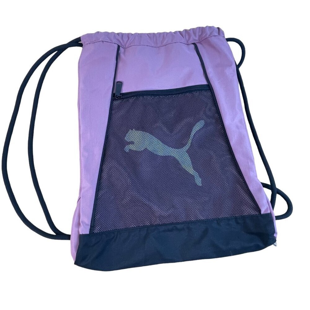 Puma Drawstring Backpack With Mesh Pocket Pink & Black